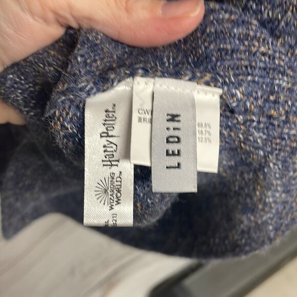 Harry Potter Patronus Knit Embroidered Sweater- Rare! Blue Medium - Picture 7 of 7